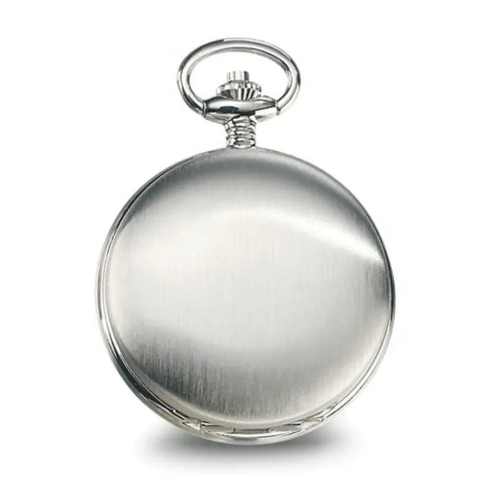 New Charles Hubert Chrome-finish White Skeleton Dial Pocket Watch